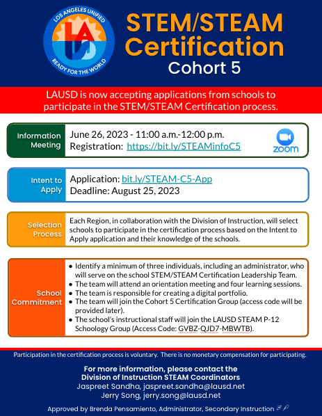 STEAM Certification Flyer